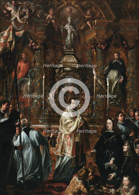 Eucharistic Adoration by King Charles II of Spain, 1683. Creator: Ruíz González, Pedro (c. 1638-1706).