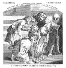 Euclid, Ancient Greek mathematician, demonstrating to his students, 1806. Creator: James Basire II