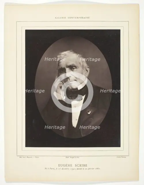 Eugène Scribe, c. 1858. Creator: Nadar.