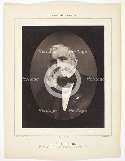 Eugène Scribe, c. 1858. Creator: Nadar.