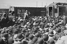 Eugene Victor Debs, American Union leader, addressing a crowd, 20th century. Creator: Unknown