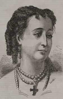 Eugénie de Montijo, Empress consort of the French (1853-70) as wife of Napoleon III (1808-73), 1870. Creator: Tomás Carlos Capuz