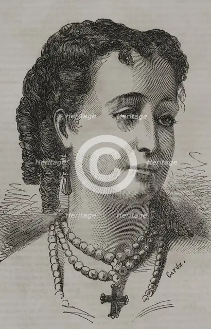 Eugénie de Montijo, Empress consort of the French (1853-70) as wife of Napoleon III (1808-73), 1870. Creator: Tomás Carlos Capuz.