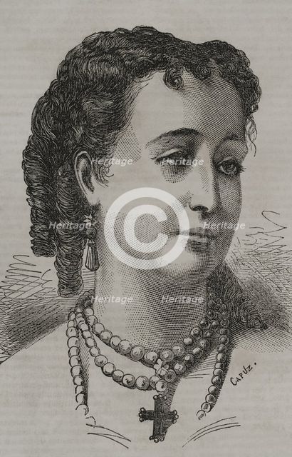 Eugénie de Montijo, Empress consort of the French (1853-70) as wife of Napoleon III (1808-73), 1870. Creator: Tomás Carlos Capuz.