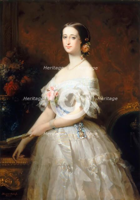 Eugénie de Montijo, Empress of the French. Artist: Dubufe, Édouard Louis (1819-1883)
