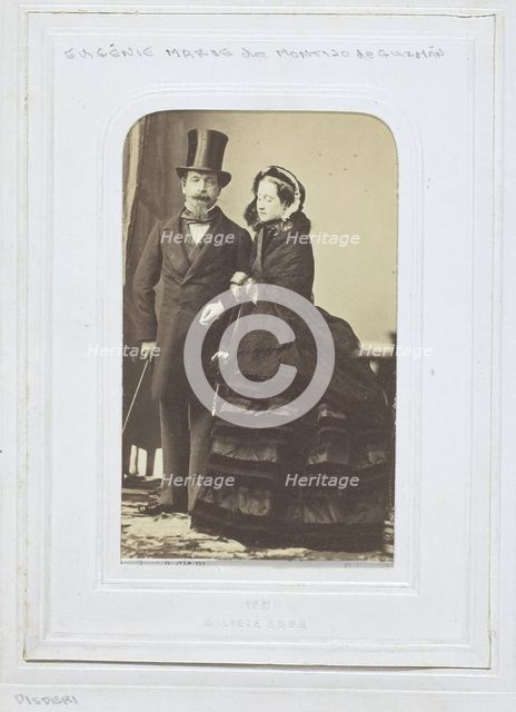 Eugenie Marie de Montijo de Guzman and Napoleon III, 1860-69. Creator: André-Adolphe-Eugène Disdéri.