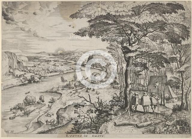 Euntes in Emaus (Landscape with Pilgrims at Emmaus), ca. 1555-56. Creators: Johannes van Doetecum I, Lucas van Doetecum.
