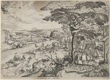 Euntes in Emaus (Landscape with Pilgrims at Emmaus), ca. 1555-56. Creators: Johannes van Doetecum I, Lucas van Doetecum