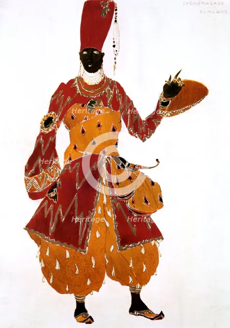 Eunuch costume design for the ballet Scheherazade, 1910. Artist: Leon Bakst