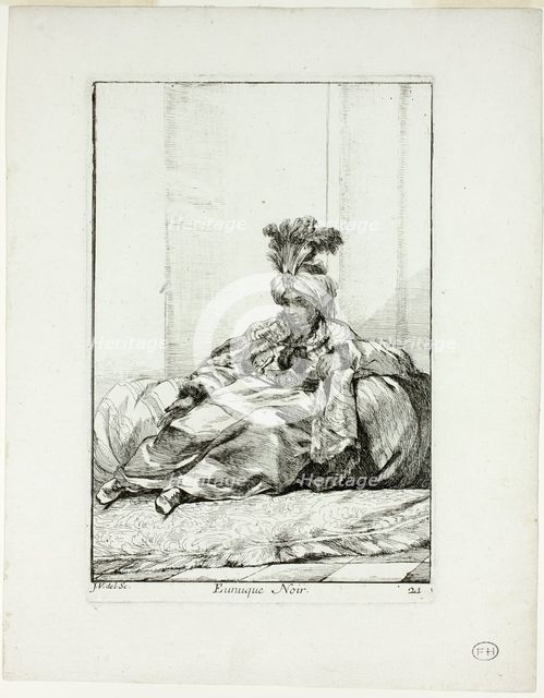 Eunuque Noir, plate 21 from Caravanne du Sultan à la Mecque, 1748. Creator: Joseph-Marie Vien the Elder.