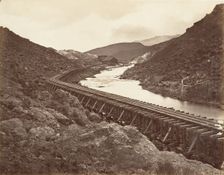 Eureka Quartz Mill and Flume, Nevada, 1875, printed ca. 1876. Creator: Carleton Emmons Watkins