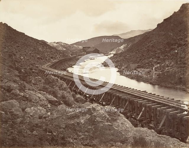 Eureka Quartz Mill and Flume, Nevada, 1875, printed ca. 1876. Creator: Carleton Emmons Watkins.