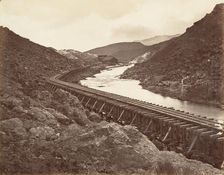 Eureka Quartz Mill and Flume, Nevada, 1875, printed ca. 1876. Creator: Carleton Emmons Watkins