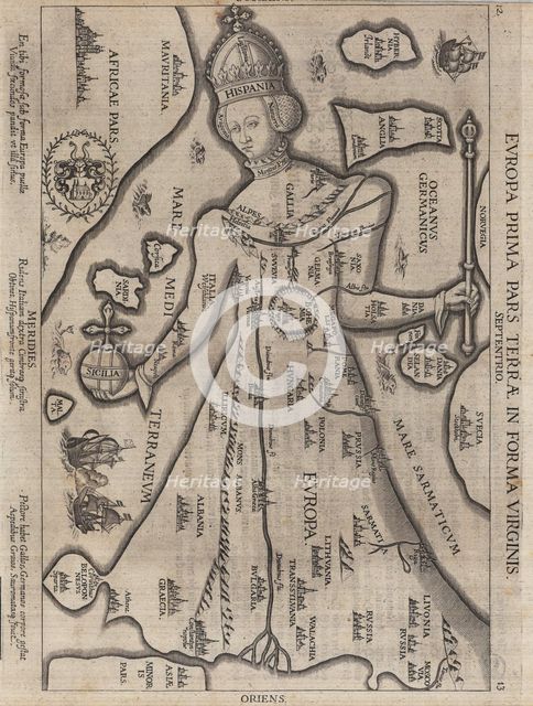 Europa Prima Pars Terrae in Forma Virginis (Europe in the Shape of a Queen), 1581.