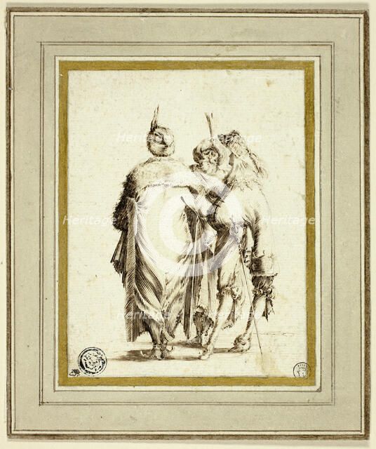 European Courtier and Two Turks, Conversing, n.d. Creator: Stefano della Bella.