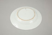 European copy of famille noire plate with cockerel looking at a butterfly, 20th century