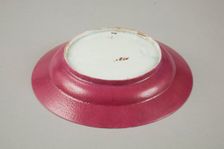 European copy of Ruby-backed eggshell famille-rose seven bordered dish, 20th century. Creator: Unknown