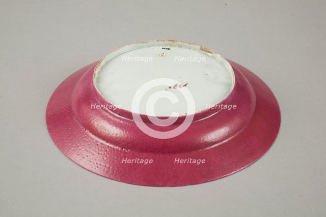 European copy of Ruby-backed eggshell famille-rose seven bordered dish, 20th century.  Creator: Unknown.