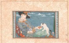 European man feeding a dog, 1634-1900. Creator: Unknown