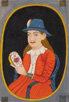 European, probably Dutch, woman holding an enamelled box, 18th-19th century