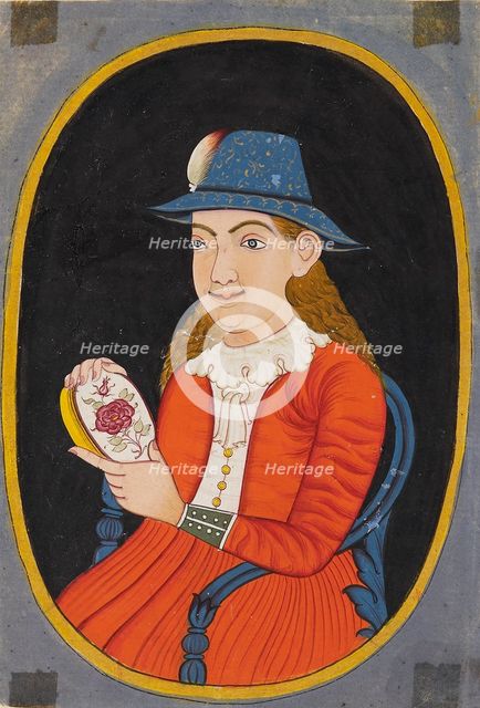 European, probably Dutch, woman holding an enamelled box, 18th-19th century. Artist: Unknown.