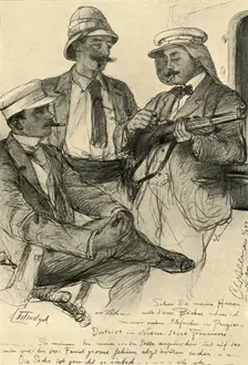 Europeans on board ship, 1898. Creator: Christian Wilhelm Allers