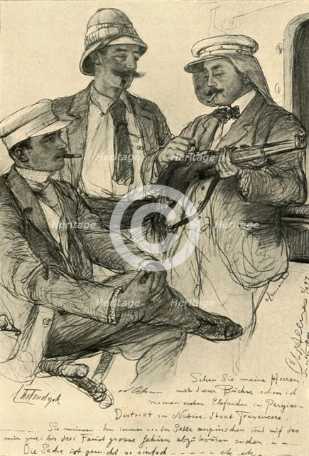Europeans on board ship, 1898.  Creator: Christian Wilhelm Allers.