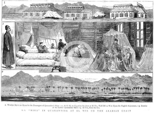Europeans in a smallpox quarantine camp at El Tor, North Africa, 1884. Creator: Unknown.