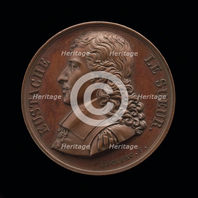 Eustache Le Sueur, 1617-1655, Painter [obverse], 1828. Creators: Julien Gabriel Leclerc, Jean van Saint-Priest.