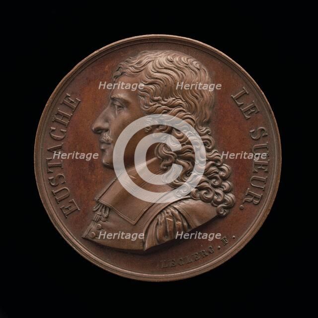 Eustache Le Sueur, 1617-1655, Painter [obverse], 1828. Creators: Julien Gabriel Leclerc, Jean van Saint-Priest.