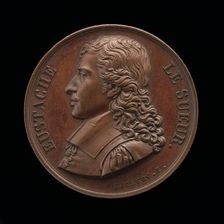 Eustache Le Sueur, 1617-1655, Painter [obverse], 1828. Creators: Julien Gabriel Leclerc, Jean van Saint-Priest