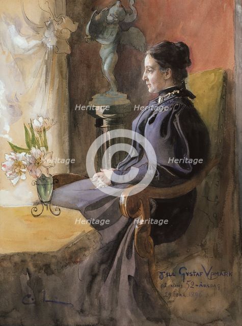 Eva Upmark, 1852-1944, born Kindstrand, 1896. Creator: Carl Larsson.