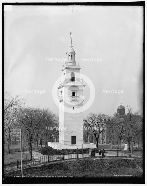 Evacuation Monument, Dorchester Heights, Mass., between 1900 and 1906. Creator: Unknown.