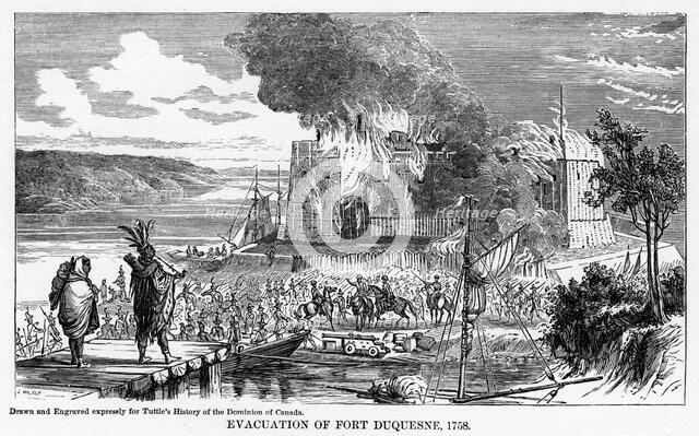 'Evacuation of Fort Duquesne, 1758', (1877). Artist: Unknown