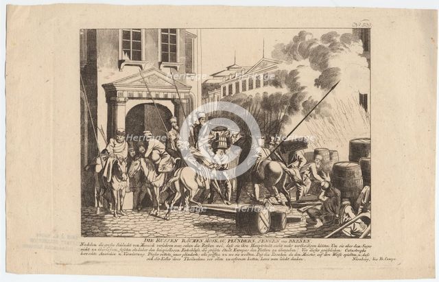 Evacuation of Moscow by the Russians. Artist: Campe, August Friedrich Andreas (1777-1846)