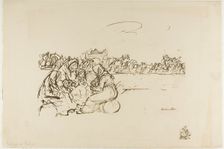 Evacuees from Verdun, plate thirty from Actualités, published May 1916. Creator: Theophile Alexandre Steinlen