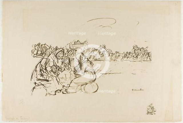 Evacuees from Verdun, plate thirty from Actualités, published May 1916. Creator: Theophile Alexandre Steinlen.