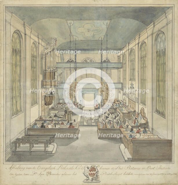 Evangelical Lutheran Church within the city of Batavia in the East Indies, c.1785. Creator: Jan Brandes.