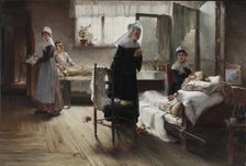 Evangeline Discovering her Affianced in the Hospital, between 1887 and 1889. Creator: Samuel G Richards