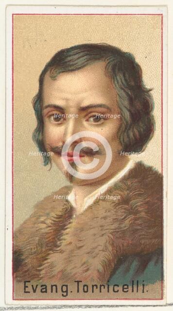 Evangelista Torricelli, printer's sample for the World's Inventors souvenir album (A25) fo..., 1888. Creator: Allen & Ginter.