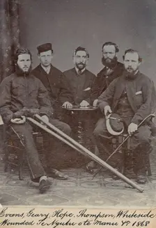 Evans, Geary, Hope, Thompson, Whiteside, wounded Te Ngutu o te Manu 1868, c.1900. Creator: William Francis Gordon