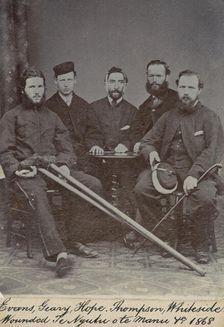 Evans, Geary, Hope, Thompson, Whiteside, wounded Te Ngutu o te Manu 1868, c.1900. Creator: William Francis Gordon