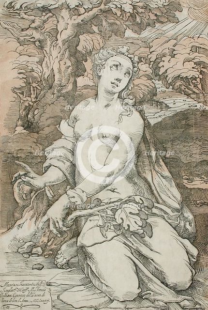 Eve, 1587. Creator: Andrea Andreani.