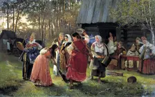 Eve-of-the-Wedding Party 1889. Artist: Alexei Ivanovich Korzukhin