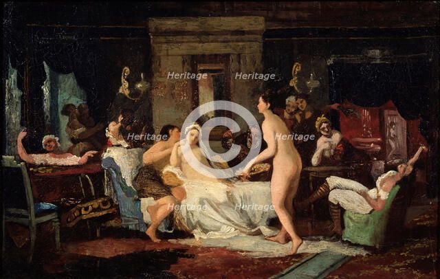 Eve-of-the-wedding Party in a Bath, 1885. Artist: Zhuravlev, Firs Sergeevich (1836-1901)