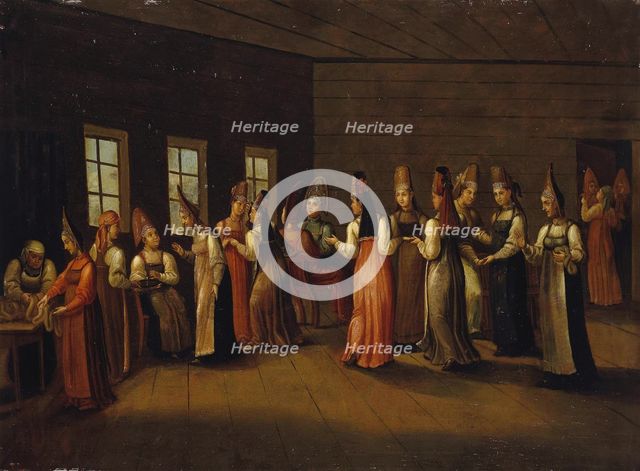 Eve-of-the-wedding party in a Merchant's House, First quarter of 19th century. Artist: Anonymous  