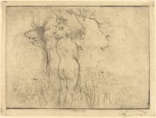 Eve before the Apple Tree (Eve de dos devant le pommier), 1892. Creator: Paul Albert Besnard