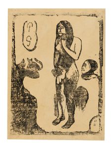 Eve, from the Suite of Late Wood-Block Prints, 1898/99. Creator: Paul Gauguin
