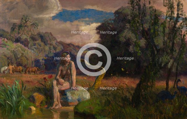 Eve in Paradise or The Serpent in Paradise, 1911. Creator: Joakim Skovgaard.