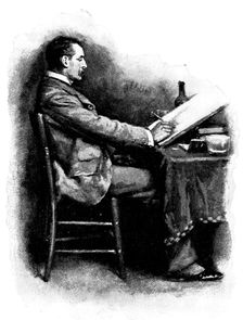 Eve's Ransom...He amused himself with sketching ideal cottages, 1895. Creator: George Meisenbach
